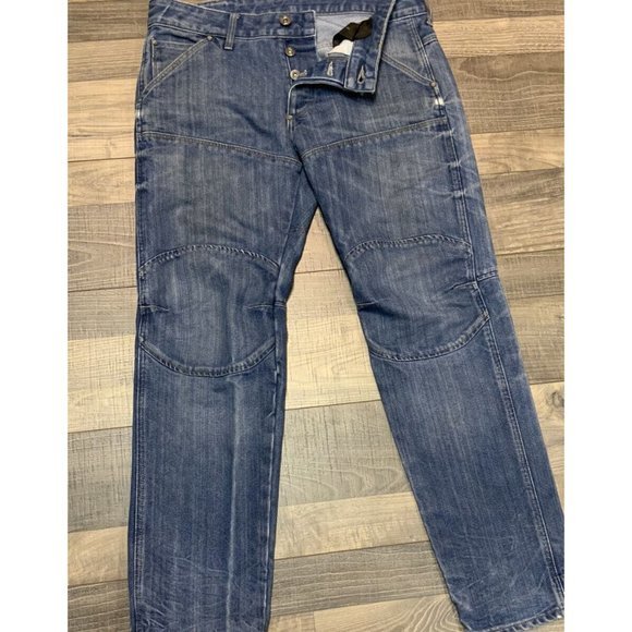 G-Star RAW Men's US 30(31)x30(29) Blue Deconstructed 3D Low Tapered Jeans - Picture 4 of 10